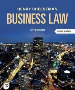 Test Bank for Business Law, Henry R. Cheeseman, 12th Edition